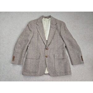 Men Van Julian Beige 100% Wool Two Button Sport Coat Jacket Blazer 40 RARE